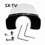 Lambretta Fly Screen SX-TV Black & Alloy Mounts