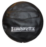 Black Lambretta Logo 350-10 Spare Wheel Cover & Pocket