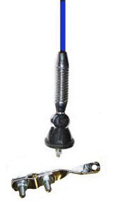 1.1mtr x 5mm Fibre Glass Whip Aerial & Bracket Blue