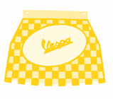 Vespa Scroll Yellow & White Check Mudflap 9